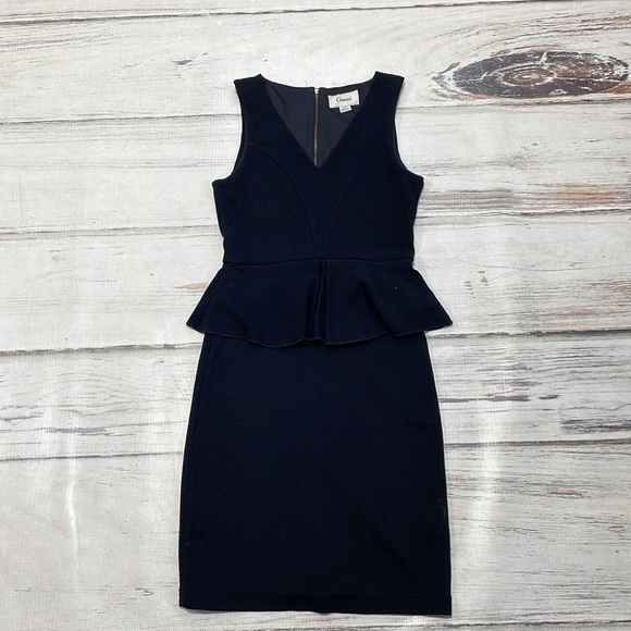 Ganni Anthropologie Dress Miss Marple Black Cocktail Party Peplum Size Medium - Picture 5 of 13